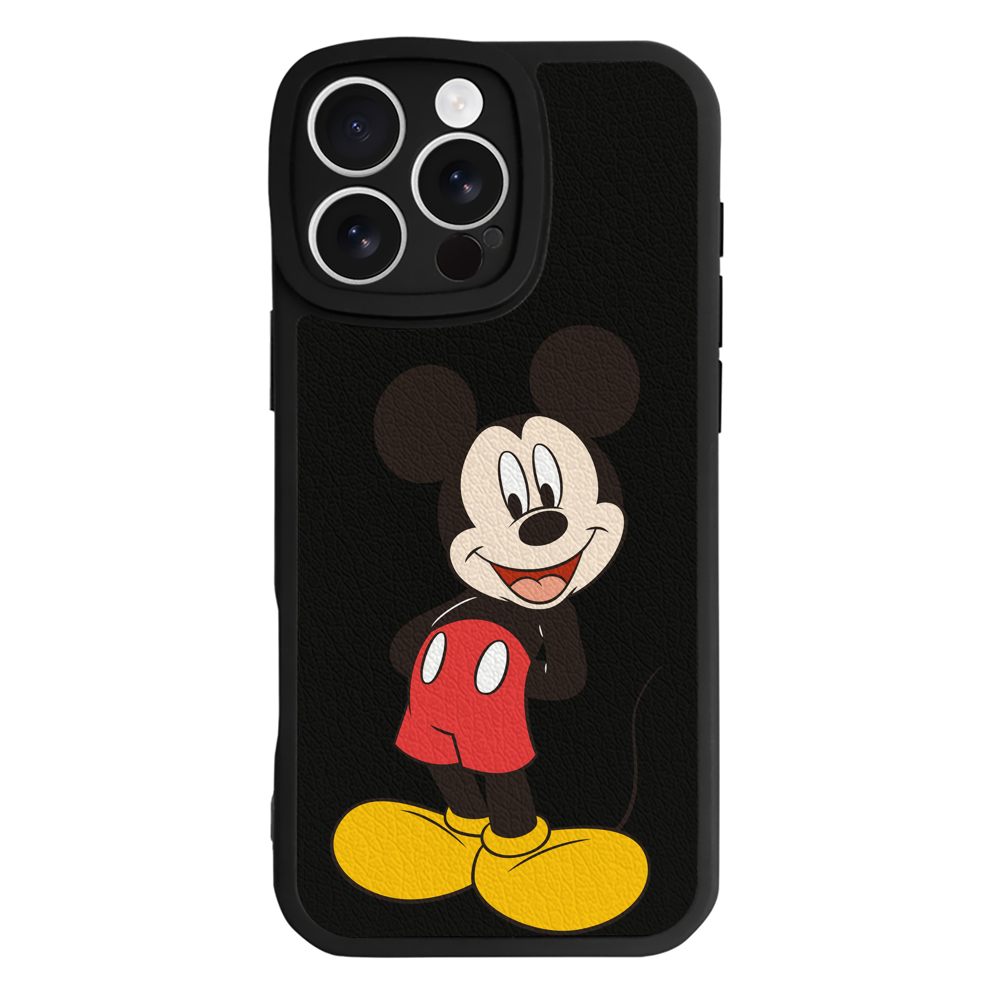 （画像用） ミッキーマウス Mickey Mouse 【iPhone 16シリーズ対応】シリコンスマホケース（レザー調） 材質：シリコン